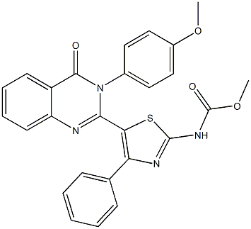 methyl 5-[3-(4-methoxyphenyl)-4-oxo-3,4-dihydro-2-quinazolinyl]-4-phenyl-1,3-thiazol-2-ylcarbamate Structure
