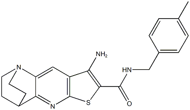 5-amino-N-(4-methylbenzyl)-7-thia-1,9-diazatetracyclo[9.2.2.0~2,10~.0~4,8~]pentadeca-2(10),3,5,8-tetraene-6-carboxamide 구조식 이미지