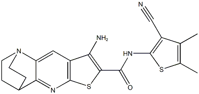 5-amino-N-(3-cyano-4,5-dimethyl-2-thienyl)-7-thia-1,9-diazatetracyclo[9.2.2.0~2,10~.0~4,8~]pentadeca-2(10),3,5,8-tetraene-6-carboxamide Structure