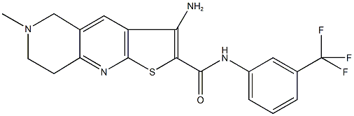 3-amino-6-methyl-N-[3-(trifluoromethyl)phenyl]-5,6,7,8-tetrahydrothieno[2,3-b][1,6]naphthyridine-2-carboxamide 구조식 이미지