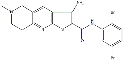 3-amino-N-(2,5-dibromophenyl)-6-methyl-5,6,7,8-tetrahydrothieno[2,3-b][1,6]naphthyridine-2-carboxamide 구조식 이미지