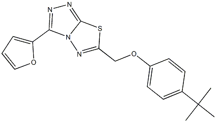 4-tert-butylphenyl [3-(2-furyl)[1,2,4]triazolo[3,4-b][1,3,4]thiadiazol-6-yl]methyl ether 구조식 이미지