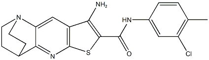 5-amino-N-(3-chloro-4-methylphenyl)-7-thia-1,9-diazatetracyclo[9.2.2.0~2,10~.0~4,8~]pentadeca-2(10),3,5,8-tetraene-6-carboxamide 구조식 이미지