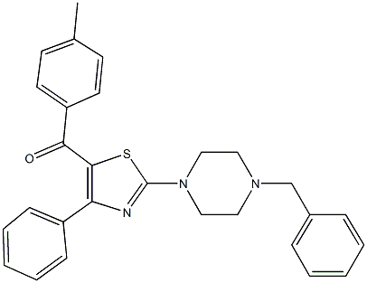 [2-(4-benzyl-1-piperazinyl)-4-phenyl-1,3-thiazol-5-yl](4-methylphenyl)methanone 구조식 이미지