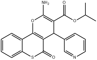 isopropyl 2-amino-5-oxo-4-(3-pyridinyl)-4H,5H-thiochromeno[4,3-b]pyran-3-carboxylate Structure