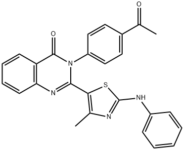 3-(4-acetylphenyl)-2-(2-anilino-4-methyl-1,3-thiazol-5-yl)-4(3H)-quinazolinone Structure