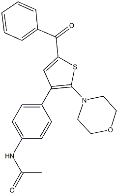 N-{4-[5-benzoyl-2-(4-morpholinyl)-3-thienyl]phenyl}acetamide 구조식 이미지