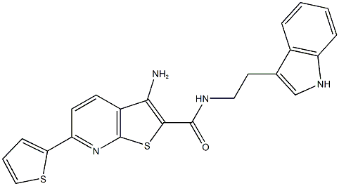 3-amino-N-[2-(1H-indol-3-yl)ethyl]-6-(2-thienyl)thieno[2,3-b]pyridine-2-carboxamide 구조식 이미지