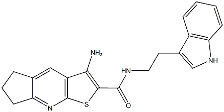 3-amino-N-[2-(1H-indol-3-yl)ethyl]-6,7-dihydro-5H-cyclopenta[b]thieno[3,2-e]pyridine-2-carboxamide 구조식 이미지