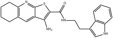 3-amino-N-[2-(1H-indol-3-yl)ethyl]-5,6,7,8-tetrahydrothieno[2,3-b]quinoline-2-carboxamide 구조식 이미지