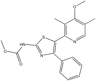 methyl 5-(4-methoxy-3,5-dimethyl-2-pyridinyl)-4-phenyl-1,3-thiazol-2-ylcarbamate Structure