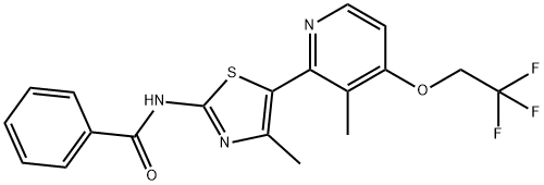 N-{4-methyl-5-[3-methyl-4-(2,2,2-trifluoroethoxy)-2-pyridinyl]-1,3-thiazol-2-yl}benzamide Structure