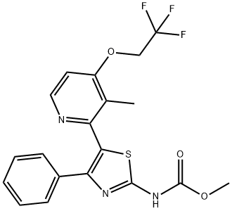 methyl 5-[3-methyl-4-(2,2,2-trifluoroethoxy)-2-pyridinyl]-4-phenyl-1,3-thiazol-2-ylcarbamate Structure