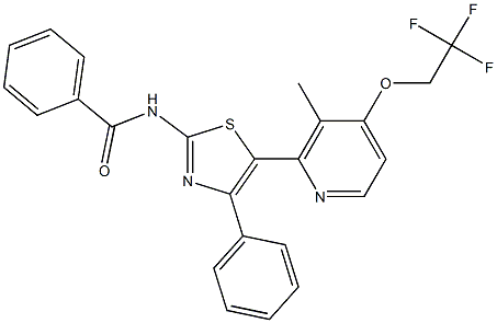 N-{5-[3-methyl-4-(2,2,2-trifluoroethoxy)-2-pyridinyl]-4-phenyl-1,3-thiazol-2-yl}benzamide Structure