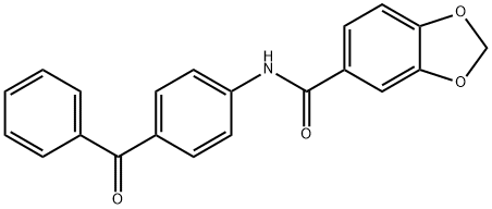 N-(4-benzoylphenyl)-1,3-benzodioxole-5-carboxamide 구조식 이미지