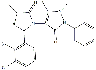 2-(2,3-dichlorophenyl)-3-(1,5-dimethyl-3-oxo-2-phenyl-2,3-dihydro-1H-pyrazol-4-yl)-5-methyl-1,3-thiazolidin-4-one Structure