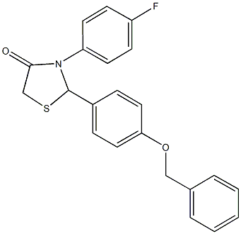 2-[4-(benzyloxy)phenyl]-3-(4-fluorophenyl)-1,3-thiazolidin-4-one 구조식 이미지