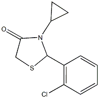 2-(2-chlorophenyl)-3-cyclopropyl-1,3-thiazolidin-4-one Structure