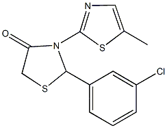 2-(3-chlorophenyl)-3-(5-methyl-1,3-thiazol-2-yl)-1,3-thiazolidin-4-one Structure