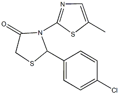 2-(4-chlorophenyl)-3-(5-methyl-1,3-thiazol-2-yl)-1,3-thiazolidin-4-one Structure