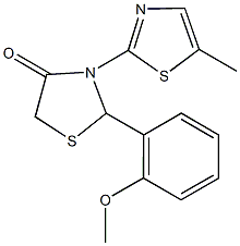 2-(2-methoxyphenyl)-3-(5-methyl-1,3-thiazol-2-yl)-1,3-thiazolidin-4-one 구조식 이미지