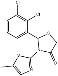 2-(2,3-dichlorophenyl)-3-(5-methyl-1,3-thiazol-2-yl)-1,3-thiazolidin-4-one 구조식 이미지