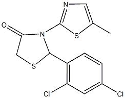 2-(2,4-dichlorophenyl)-3-(5-methyl-1,3-thiazol-2-yl)-1,3-thiazolidin-4-one 구조식 이미지