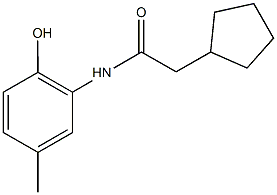 2-cyclopentyl-N-(2-hydroxy-5-methylphenyl)acetamide 구조식 이미지