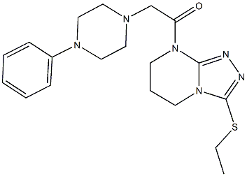 ethyl 8-[(4-phenyl-1-piperazinyl)acetyl]-5,6,7,8-tetrahydro[1,2,4]triazolo[4,3-a]pyrimidin-3-yl sulfide 구조식 이미지