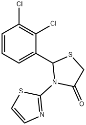 2-(2,3-dichlorophenyl)-3-(1,3-thiazol-2-yl)-1,3-thiazolidin-4-one 구조식 이미지