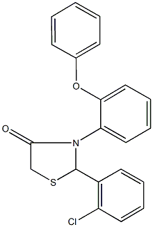 2-(2-chlorophenyl)-3-(2-phenoxyphenyl)-1,3-thiazolidin-4-one 구조식 이미지