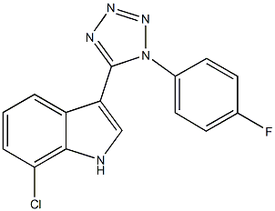 7-chloro-3-[1-(4-fluorophenyl)-1H-tetraazol-5-yl]-1H-indole 구조식 이미지