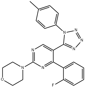 4-{4-(2-fluorophenyl)-5-[1-(4-methylphenyl)-1H-tetraazol-5-yl]-2-pyrimidinyl}morpholine Structure