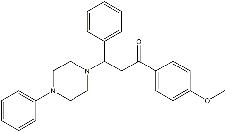 1-(4-methoxyphenyl)-3-phenyl-3-(4-phenyl-1-piperazinyl)-1-propanone Structure