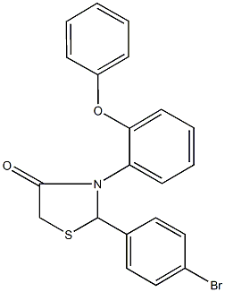 2-(4-bromophenyl)-3-(2-phenoxyphenyl)-1,3-thiazolidin-4-one 구조식 이미지