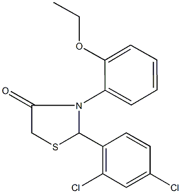 2-(2,4-dichlorophenyl)-3-(2-ethoxyphenyl)-1,3-thiazolidin-4-one 구조식 이미지