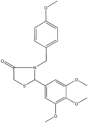 3-(4-methoxybenzyl)-2-(3,4,5-trimethoxyphenyl)-1,3-thiazolidin-4-one Structure