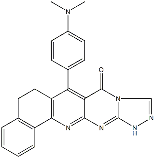 7-[4-(dimethylamino)phenyl]-6,12-dihydrobenzo[h][1,2,4]triazolo[4',3':1,2]pyrimido[4,5-b]quinolin-8(5H)-one Structure