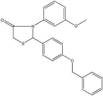 2-[4-(benzyloxy)phenyl]-3-(3-methoxyphenyl)-1,3-thiazolidin-4-one 구조식 이미지