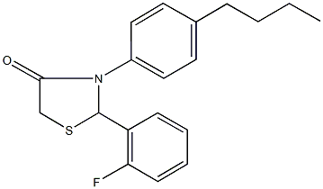 3-(4-butylphenyl)-2-(2-fluorophenyl)-1,3-thiazolidin-4-one Structure