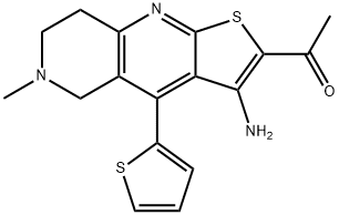 1-[3-amino-6-methyl-4-(2-thienyl)-5,6,7,8-tetrahydrothieno[2,3-b][1,6]naphthyridin-2-yl]ethanone Structure