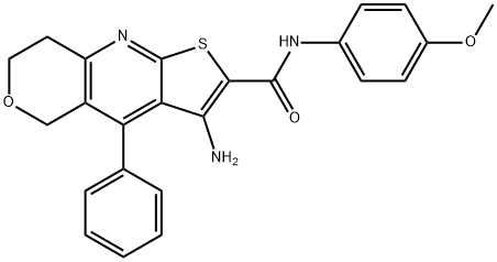 3-amino-N-(4-methoxyphenyl)-4-phenyl-7,8-dihydro-5H-pyrano[4,3-b]thieno[3,2-e]pyridine-2-carboxamide 구조식 이미지