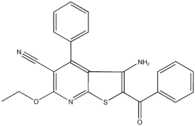 3-amino-2-benzoyl-6-ethoxy-4-phenylthieno[2,3-b]pyridine-5-carbonitrile 구조식 이미지