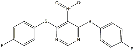 4,6-bis[(4-fluorophenyl)sulfanyl]-5-nitropyrimidine Structure