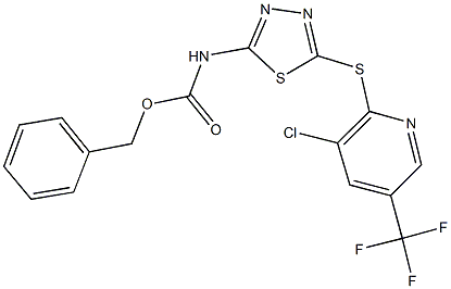 benzyl 5-{[3-chloro-5-(trifluoromethyl)-2-pyridinyl]sulfanyl}-1,3,4-thiadiazol-2-ylcarbamate 구조식 이미지