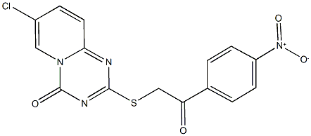 7-chloro-2-[(2-{4-nitrophenyl}-2-oxoethyl)sulfanyl]-4H-pyrido[1,2-a][1,3,5]triazin-4-one 구조식 이미지