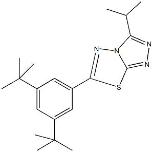 6-(3,5-ditert-butylphenyl)-3-isopropyl[1,2,4]triazolo[3,4-b][1,3,4]thiadiazole Structure