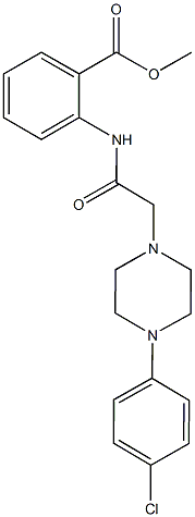methyl 2-({[4-(4-chlorophenyl)-1-piperazinyl]acetyl}amino)benzoate 구조식 이미지