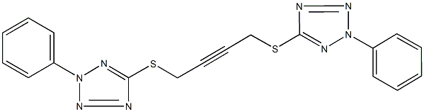 2-phenyl-5-({4-[(2-phenyl-2H-tetraazol-5-yl)sulfanyl]-2-butynyl}sulfanyl)-2H-tetraazole 구조식 이미지
