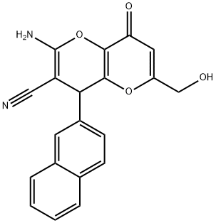 2-amino-6-(hydroxymethyl)-4-(2-naphthyl)-8-oxo-4,8-dihydropyrano[3,2-b]pyran-3-carbonitrile Structure